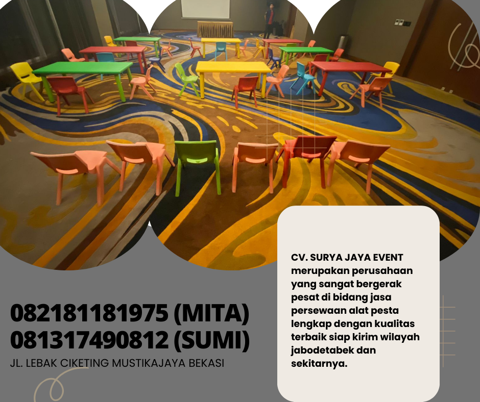 Rental Meja Dan Kursi Anak Warna-Warni Bekasi Jakarta