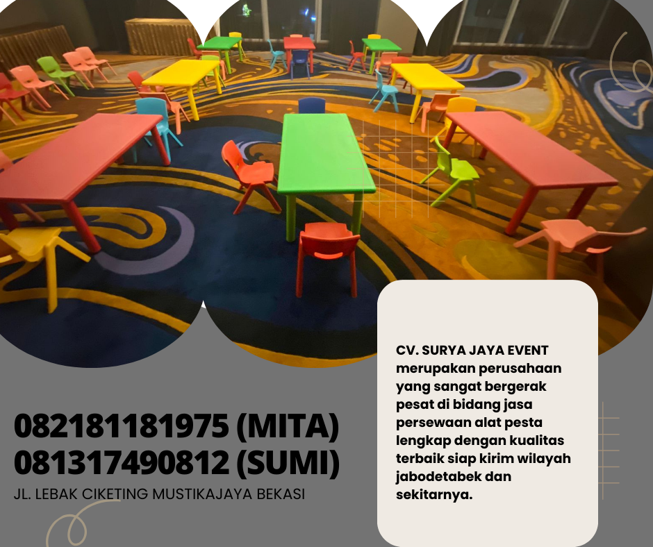 Rental Meja Dan Kursi Anak Warna-Warni Bekasi Jakarta