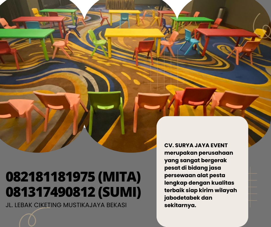 Rental Meja Dan Kursi Anak Warna-Warni Bekasi Jakarta