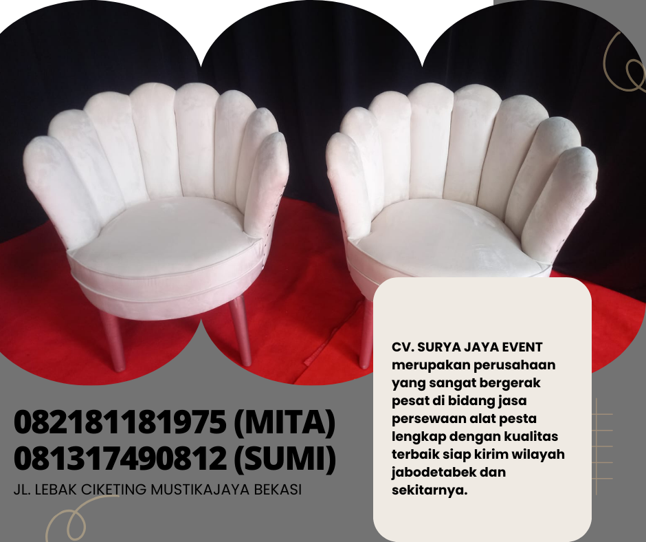Sewa Sofa Retro Putih Dan Kursi Pelaminan Kerang Jakarta