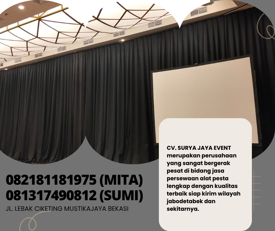 Rental Tirai Hitam Tinggi 6 Meter Panjang 21 Meter Jakarta