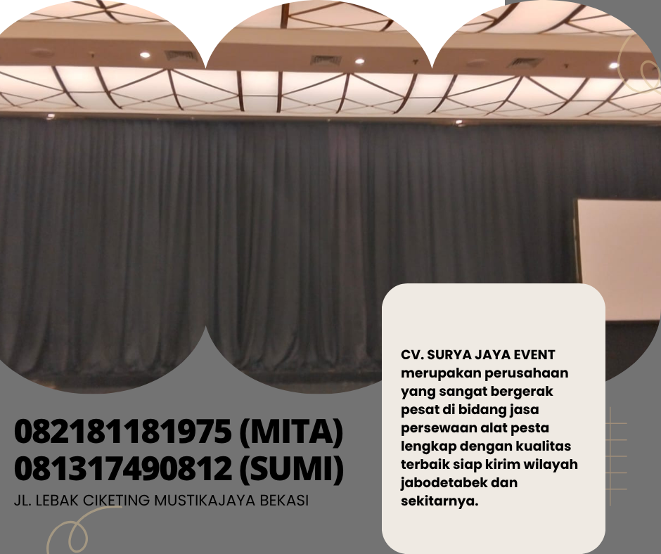 Rental Tirai Hitam Tinggi 6 Meter Panjang 21 Meter Jakarta