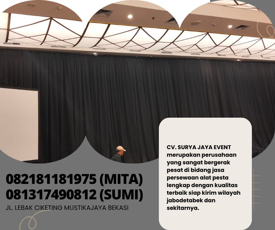 Rental Tirai Hitam Tinggi 6 Meter Panjang 21 Meter Jakarta
