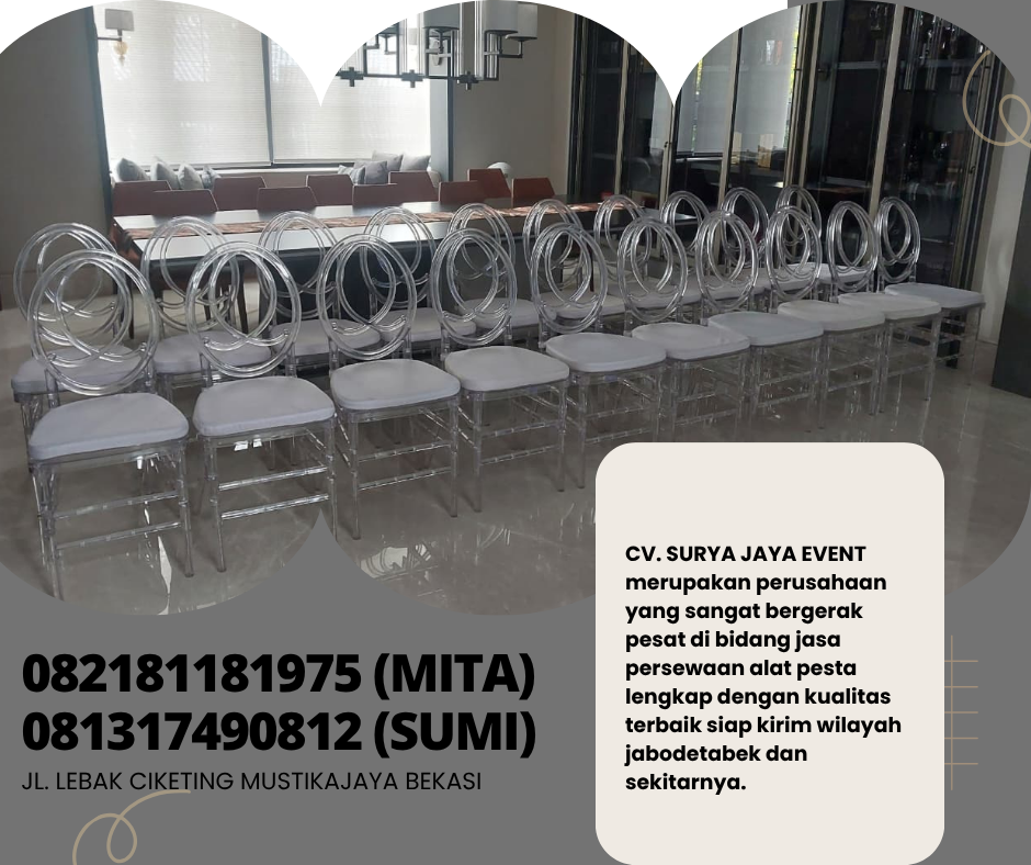 Rental Kursi Acrylic Type Olivia,Tiffany Jakarta