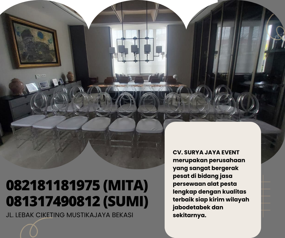 Rental Kursi Acrylic Type Olivia,Tiffany Jakarta