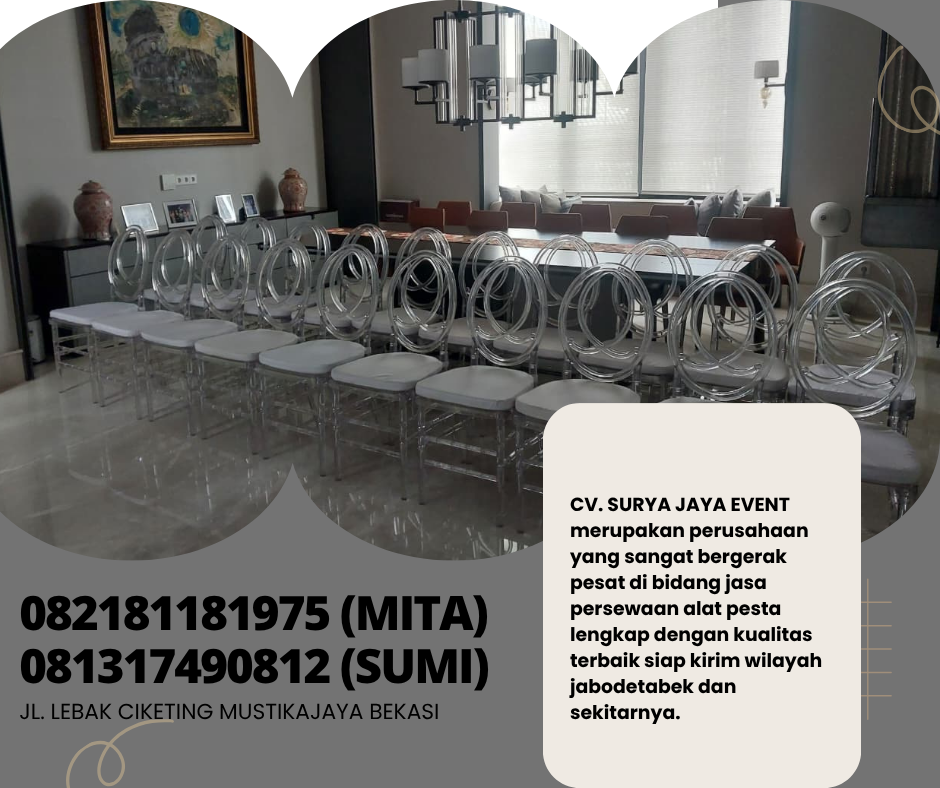 Rental Kursi Acrylic Type Olivia,Tiffany Jakarta