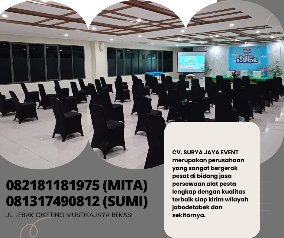 Jasa Sewa Kursi Stainless Cover Hitam Event RS Hermina Bekasi