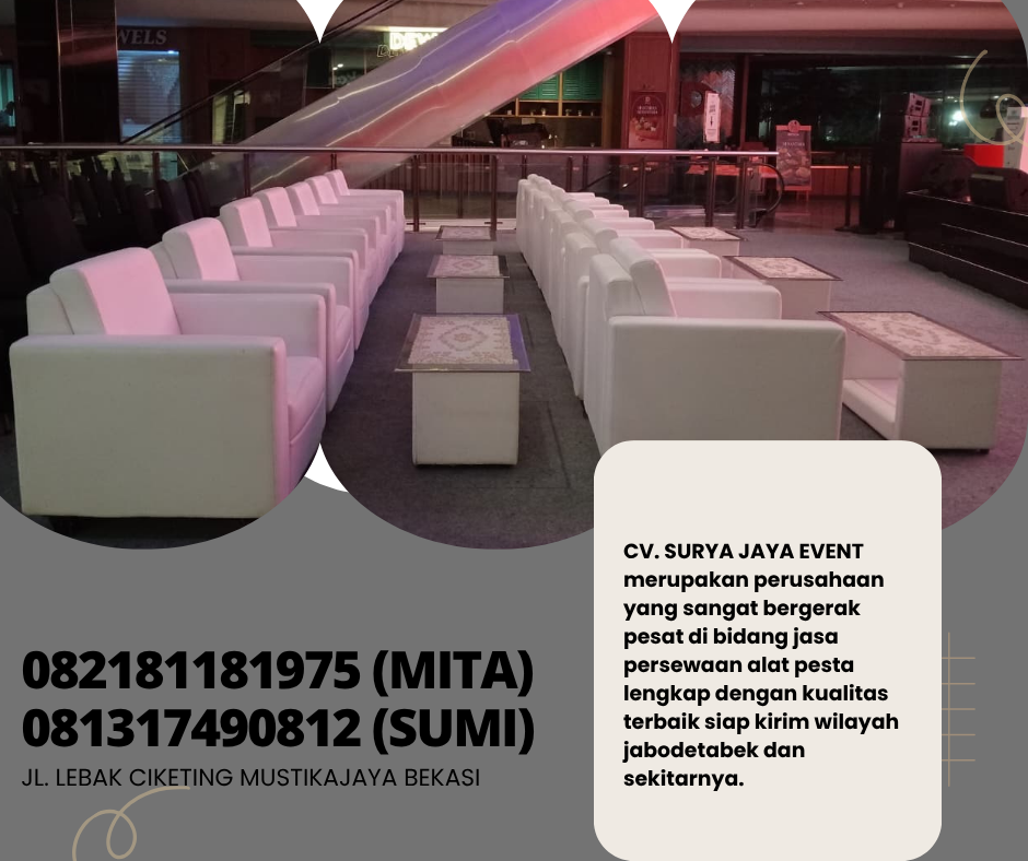Pusat Sewa Sofa Putih Type Single,doubel,Triple Jakarta