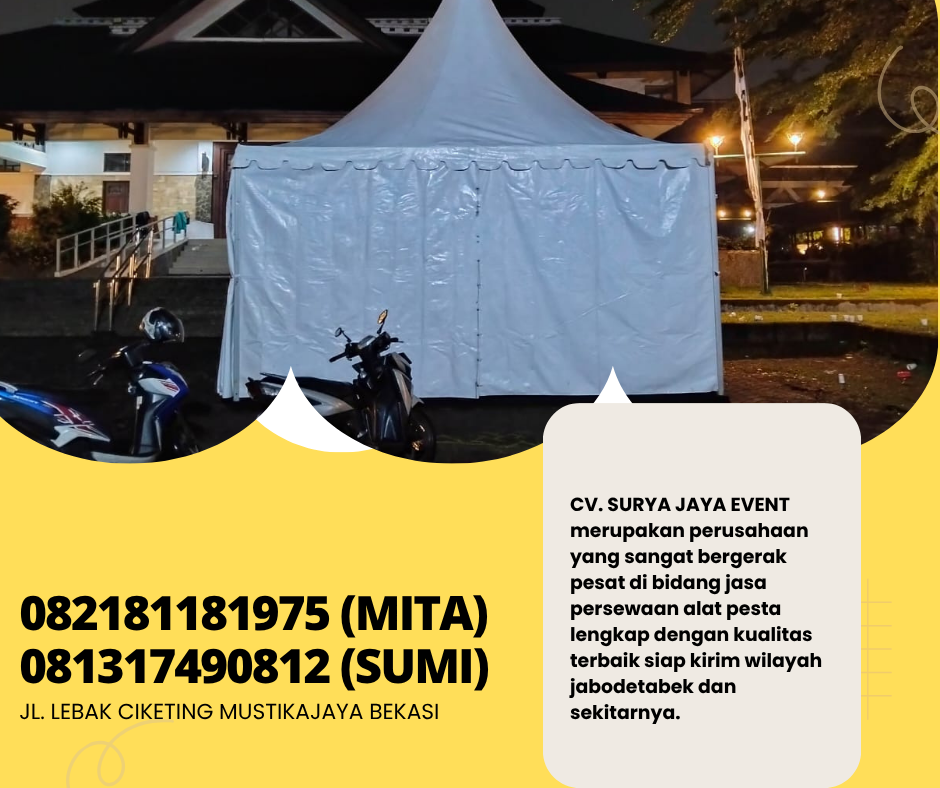 Jasa Sewa Tenda Bazar ype Sarnafil 5x5m TMII Jaktim