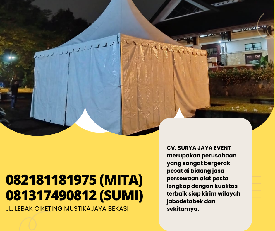 Jasa Sewa Tenda Bazar ype Sarnafil 5x5m TMII Jaktim
