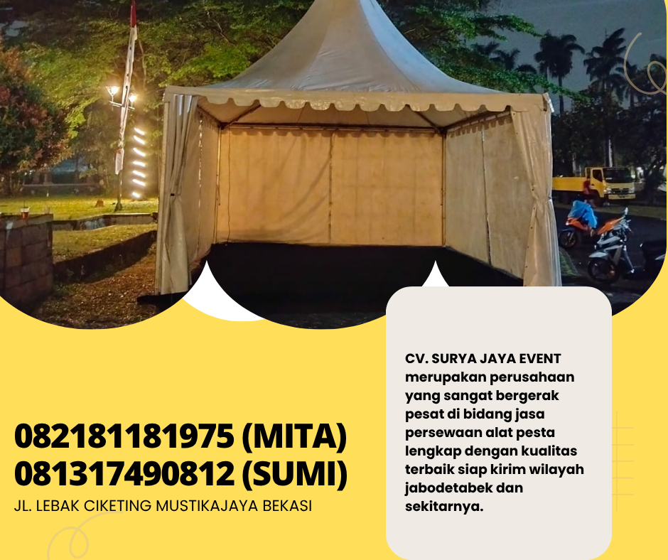Jasa Sewa Tenda Bazar ype Sarnafil 5x5m TMII Jaktim