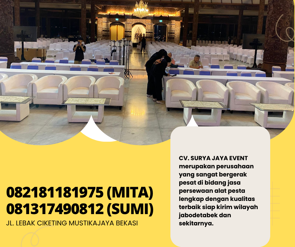 Sewa Meja Ibm Dan Kursi Sarung Kursi Putih Event TMII Jaktim  