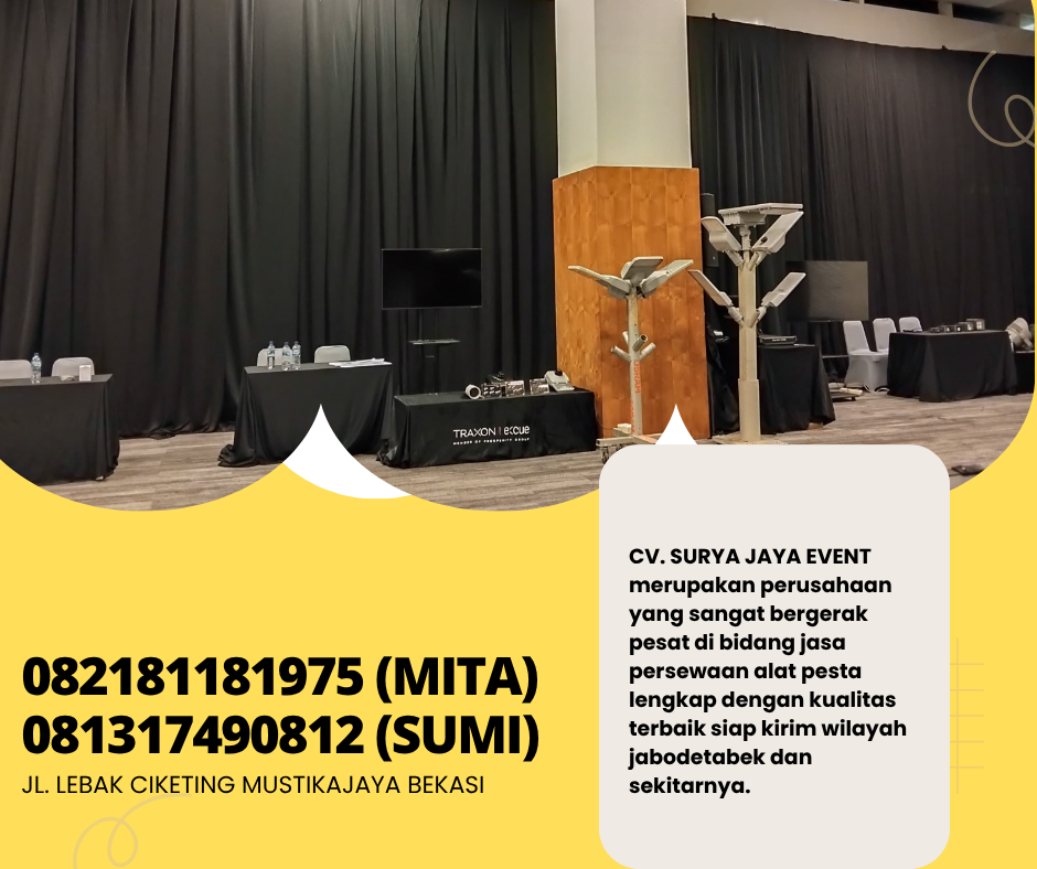 Jasa Sewa Tirai Hitam Dan Meja Cover Hitam Ancol Jakut