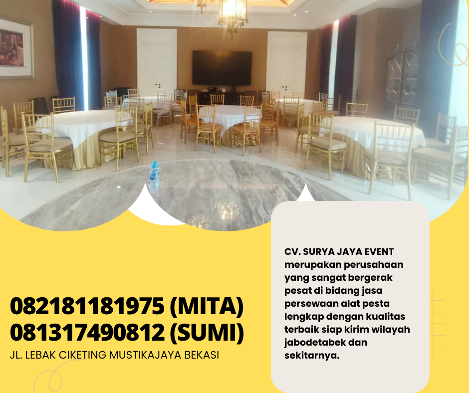 Spesialis Rental Kursi Tiffany VIP Gold Bahan Kayu Jati Depok