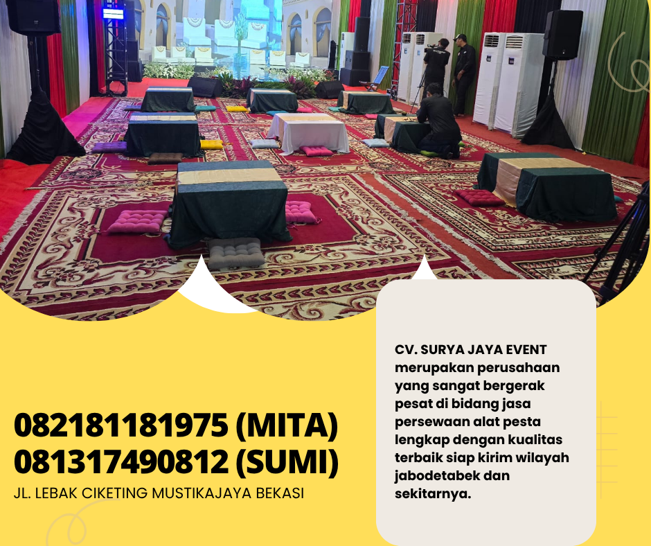 DISEWAKAN MEJA LESEHAN EVENT INDOOR AREA JAKARTA