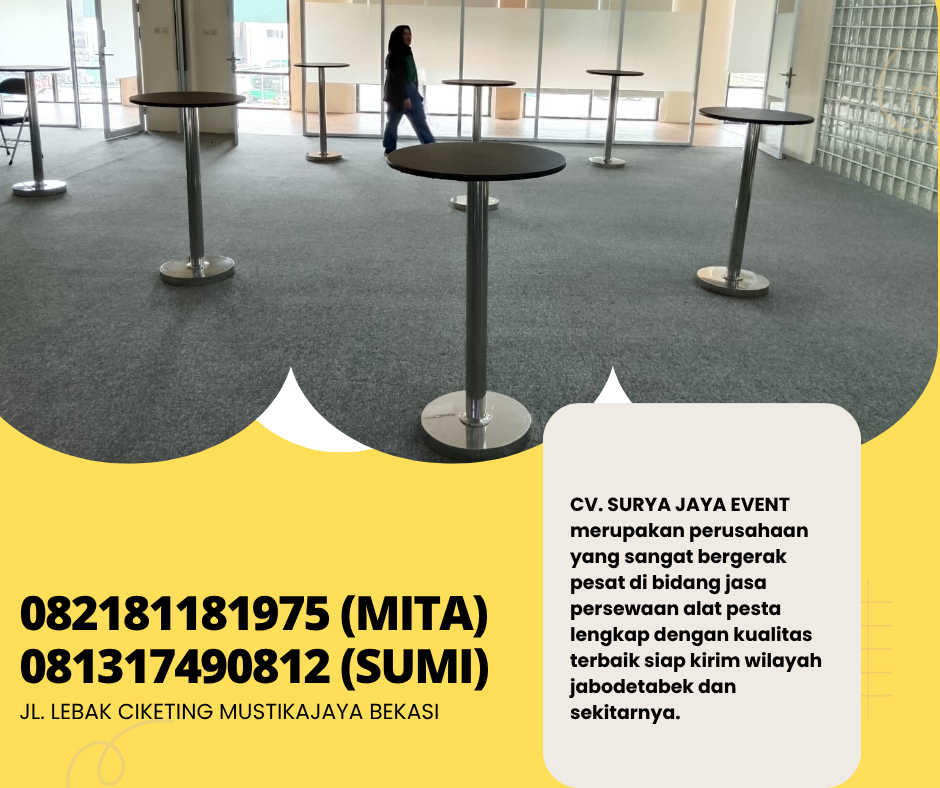 LAYANAN SEWA MEJA BAR HITAM DAN PUTIH AREA JAKARTA