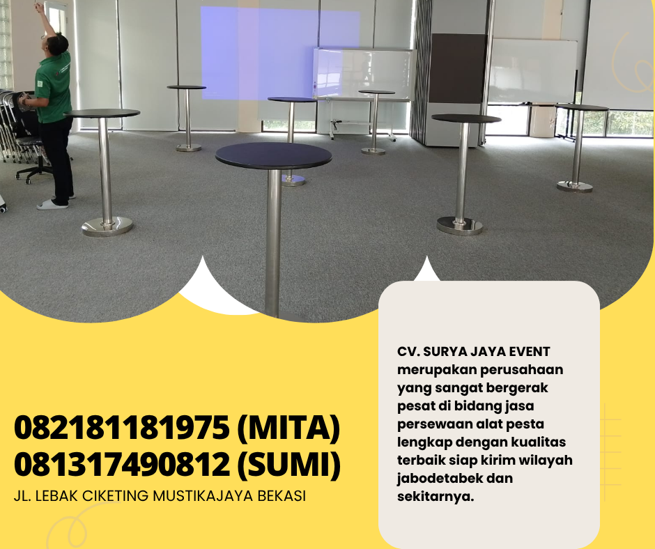 LAYANAN SEWA MEJA BAR HITAM DAN PUTIH AREA JAKARTA