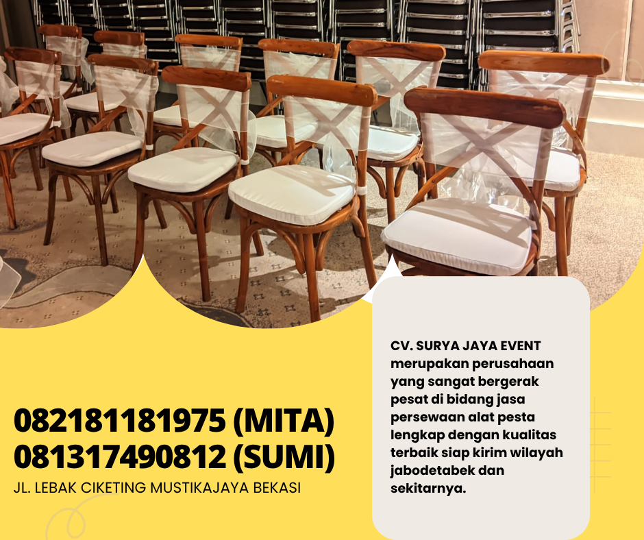 RENTAL KURSI CROSSBACK KAYU COKELAT AREA TANGERANG