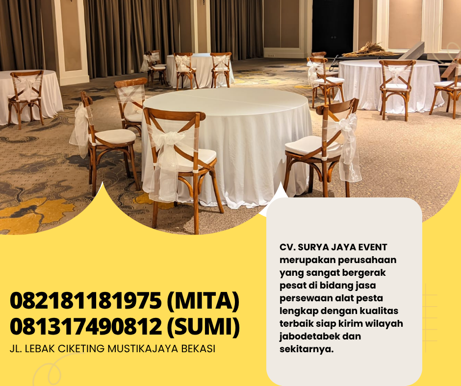 RENTAL KURSI CROSSBACK KAYU COKELAT AREA TANGERANG