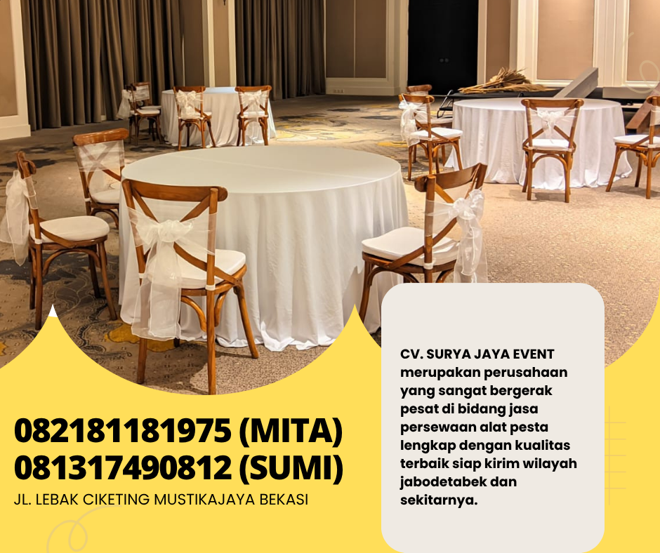 RENTAL KURSI CROSSBACK KAYU COKELAT AREA TANGERANG