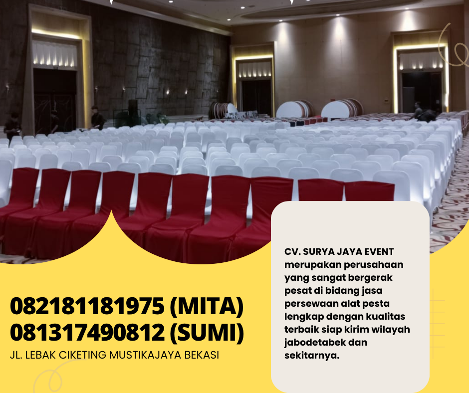 Rental Cover Kursi Ketat Merah Putih Jakarta