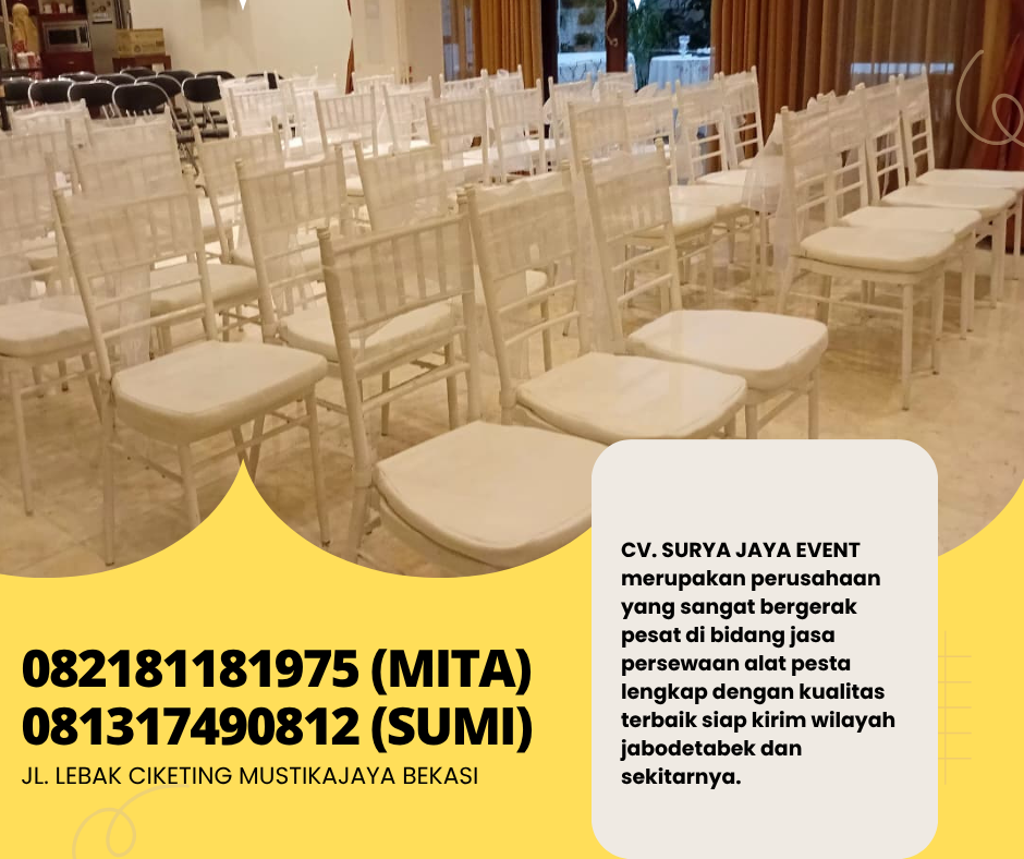 Rental Kursi Tiffany Hitam Putih Gold Dan Acrylic Jakarta