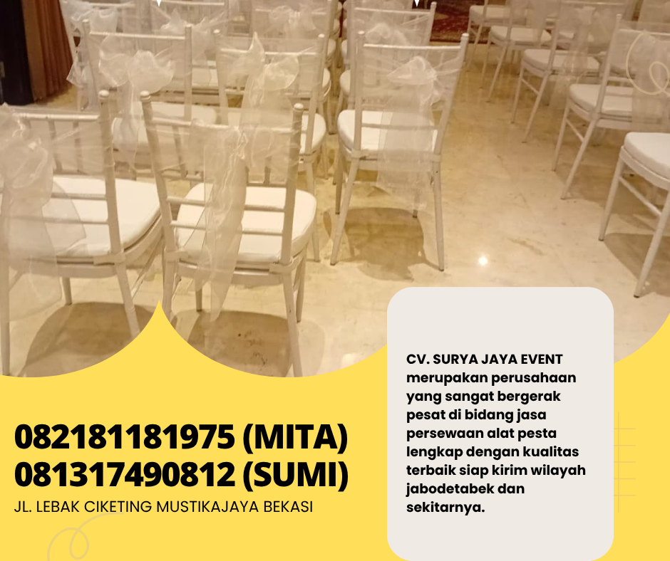 Rental Kursi Tiffany Hitam Putih Gold Dan Acrylic Jakarta