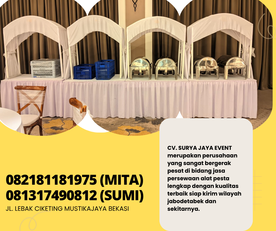 Rental Meja Prasmanan Atau Meja Gubukan Full Cover Area Jakarta
