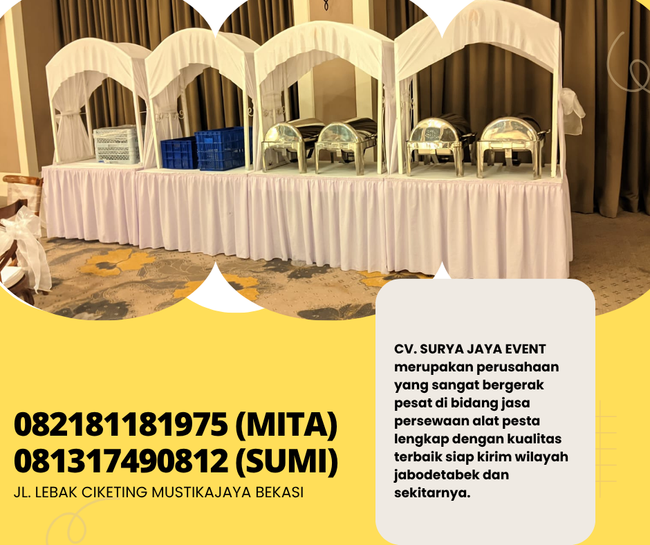 Rental Meja Prasmanan Atau Meja Gubukan Full Cover Area Jakarta