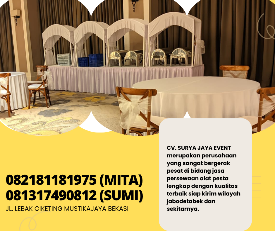 Rental Meja Prasmanan Atau Meja Gubukan Full Cover Area Jakarta