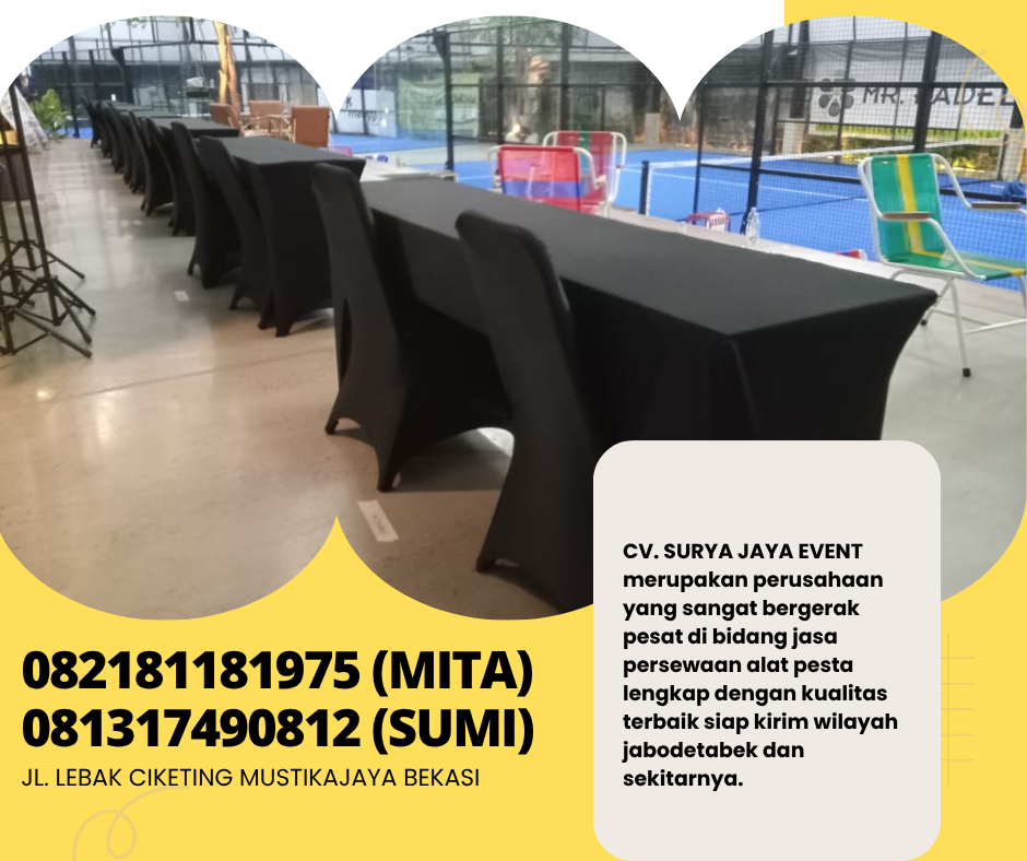 Rental IBM Meja Cover Hitam Ketat Jakarta