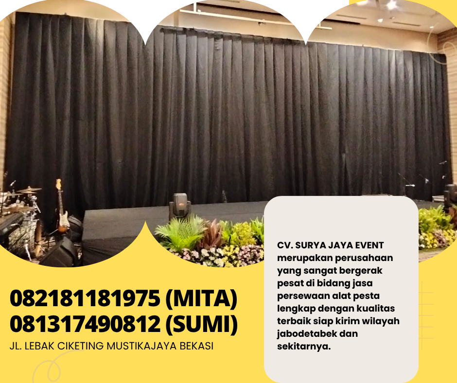 Rental Black Curtain Area Mega Mendung Bogor