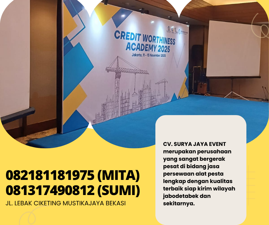 Sewa Panggung Rumbai Hitam Karpet Biru Dan Merah Area Jakarta
