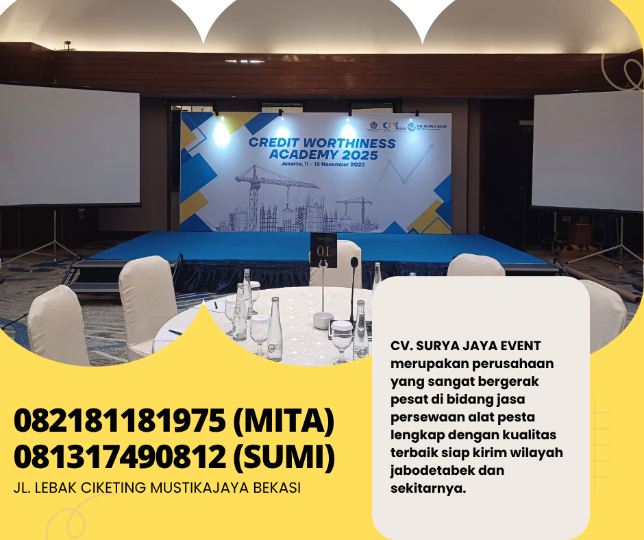 Sewa Panggung Rumbai Hitam Karpet Biru Dan Merah Area Jakarta