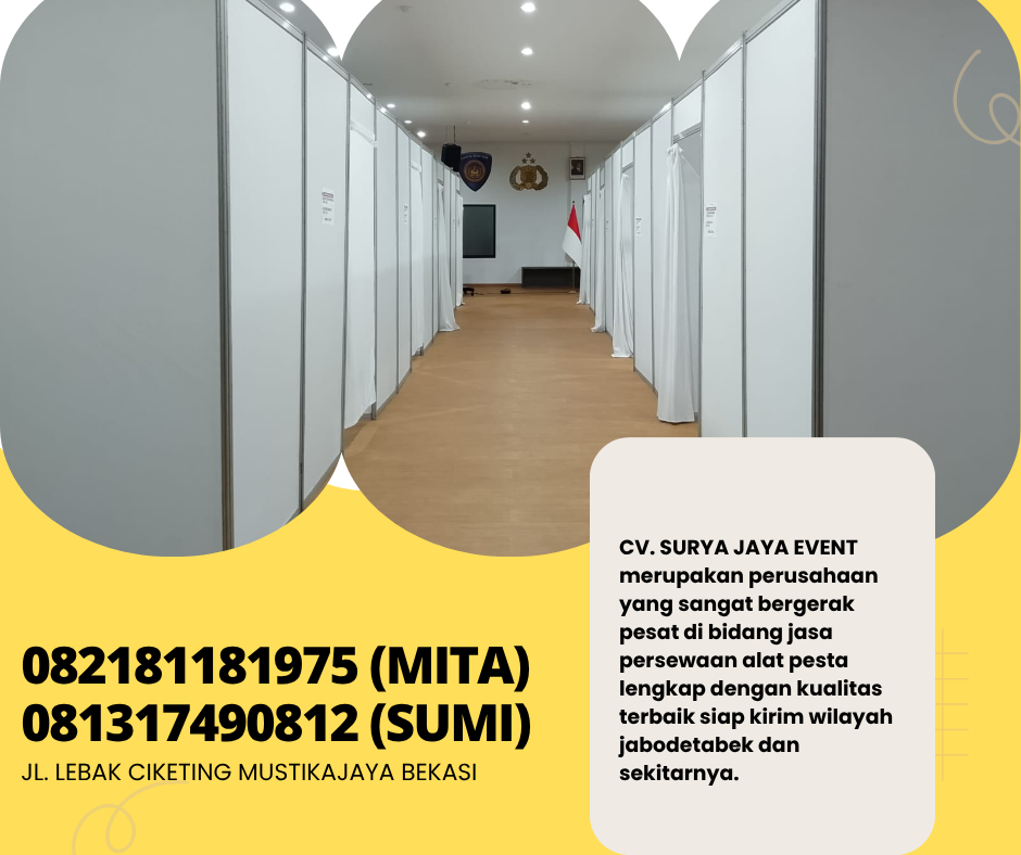 Rental Partisi Putih Type Ruang Tirai Kain Jakarta