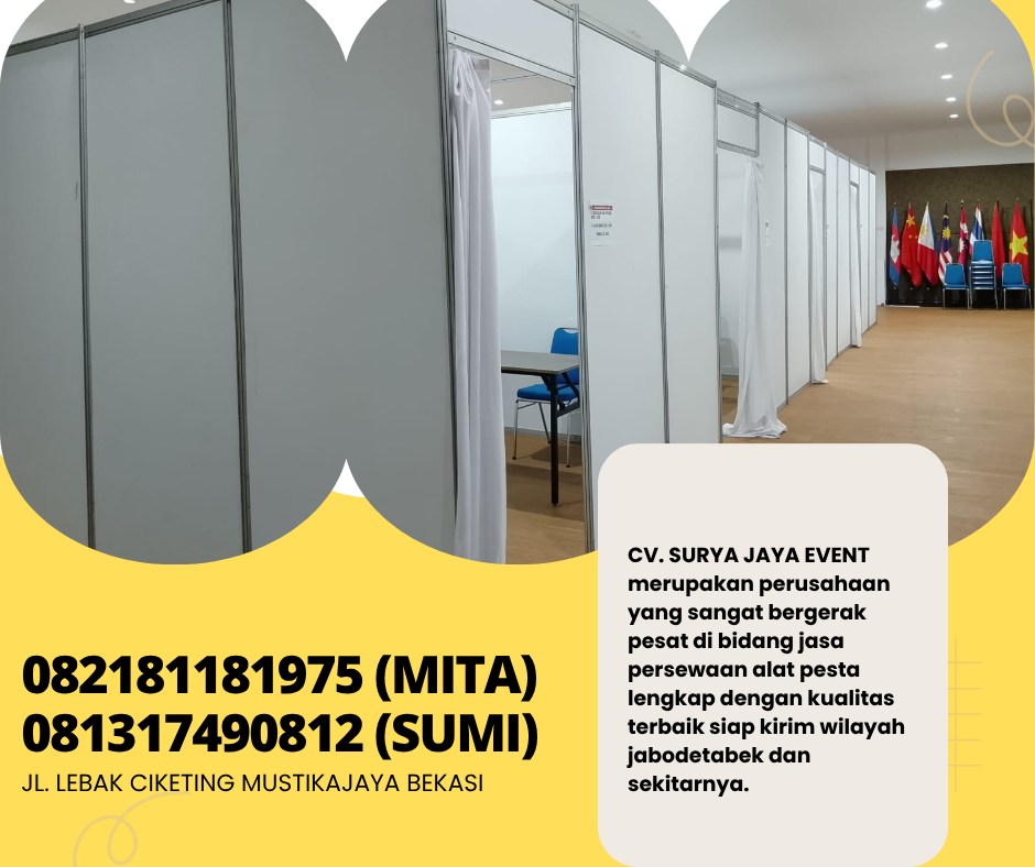 Rental Partisi Putih Type Ruang Tirai Kain Jakarta