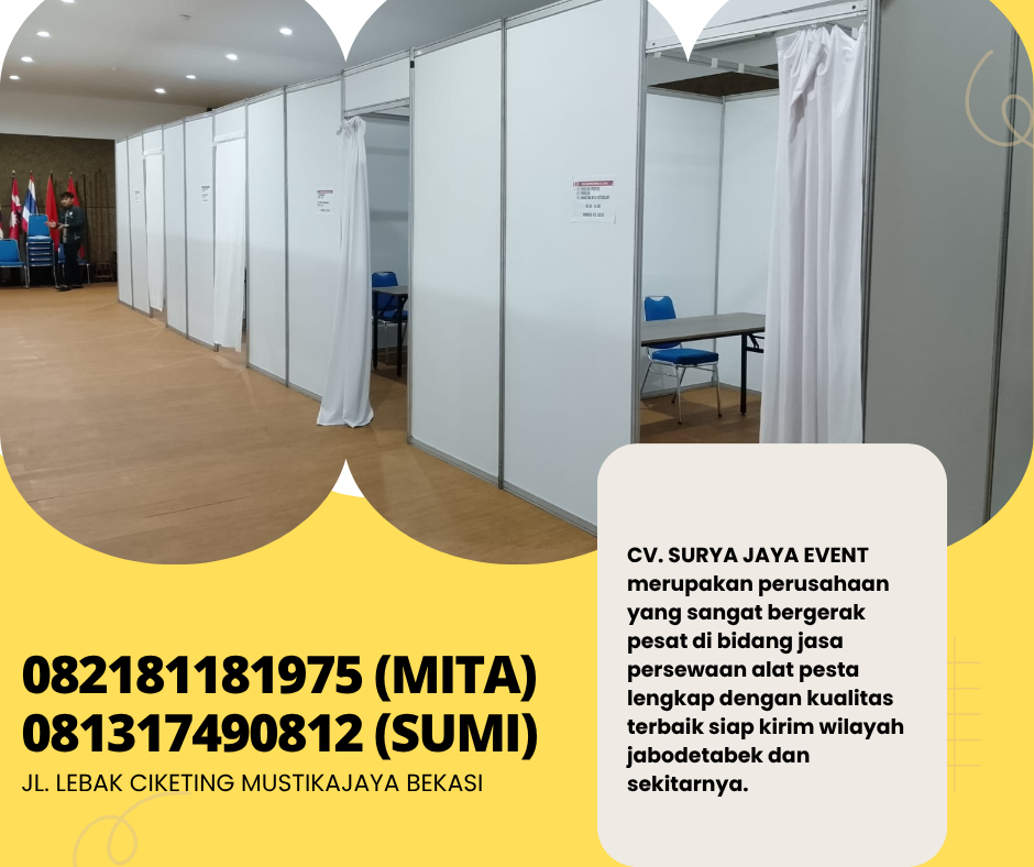 Rental Partisi Putih Type Ruang Tirai Kain Jakarta