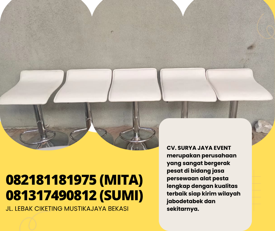 Pusat Sewa Kursi Bar Kotak Putih,Kursi Cover Putih Area Bekasi