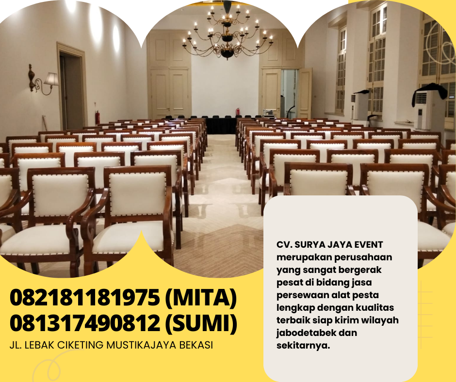 GUDANG SEWA KURSI VIP KAYU WILAYAH BEKASI