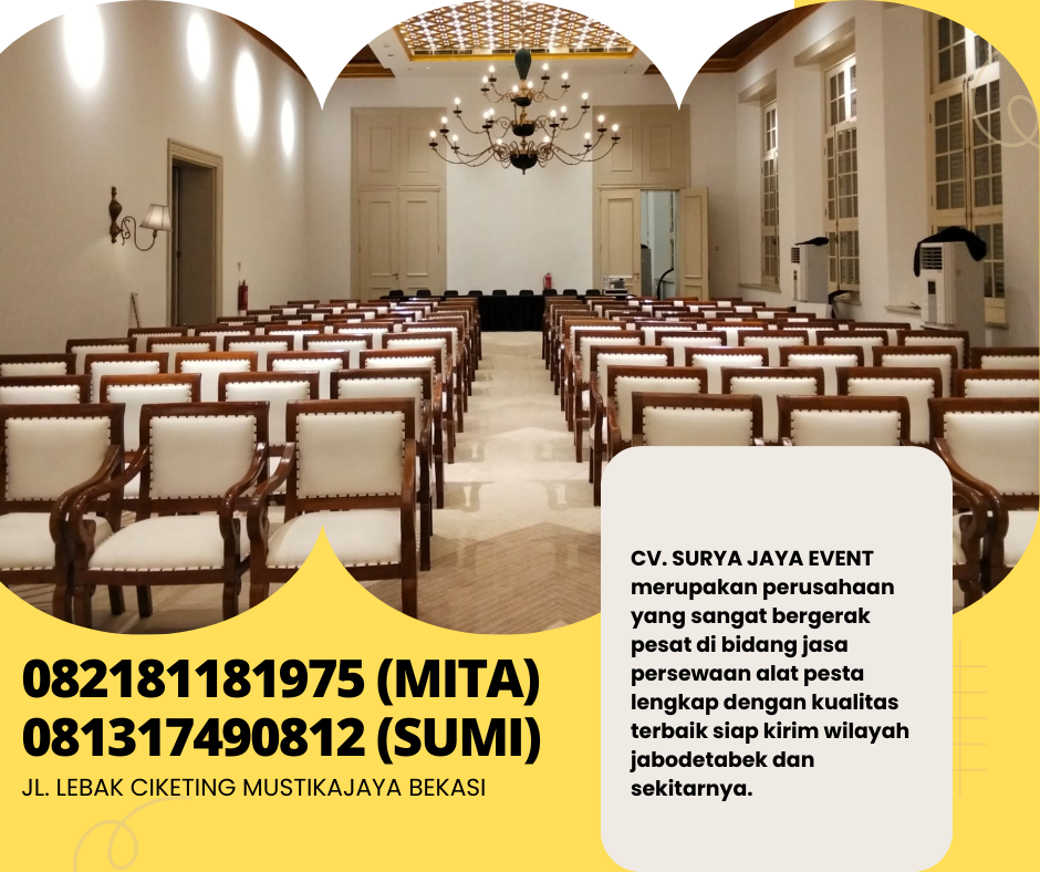 GUDANG SEWA KURSI VIP KAYU WILAYAH BEKASI