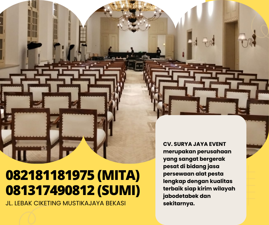 GUDANG SEWA KURSI VIP KAYU WILAYAH BEKASI