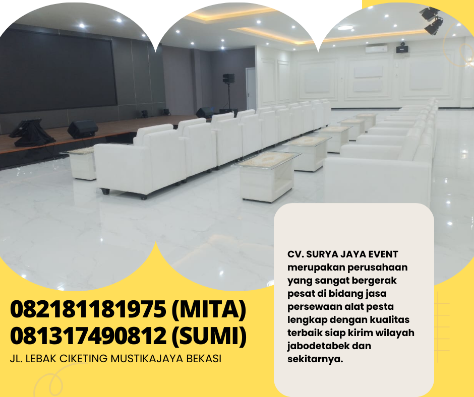 Rental Sofa Kotak Putih Minimalis Jakarta