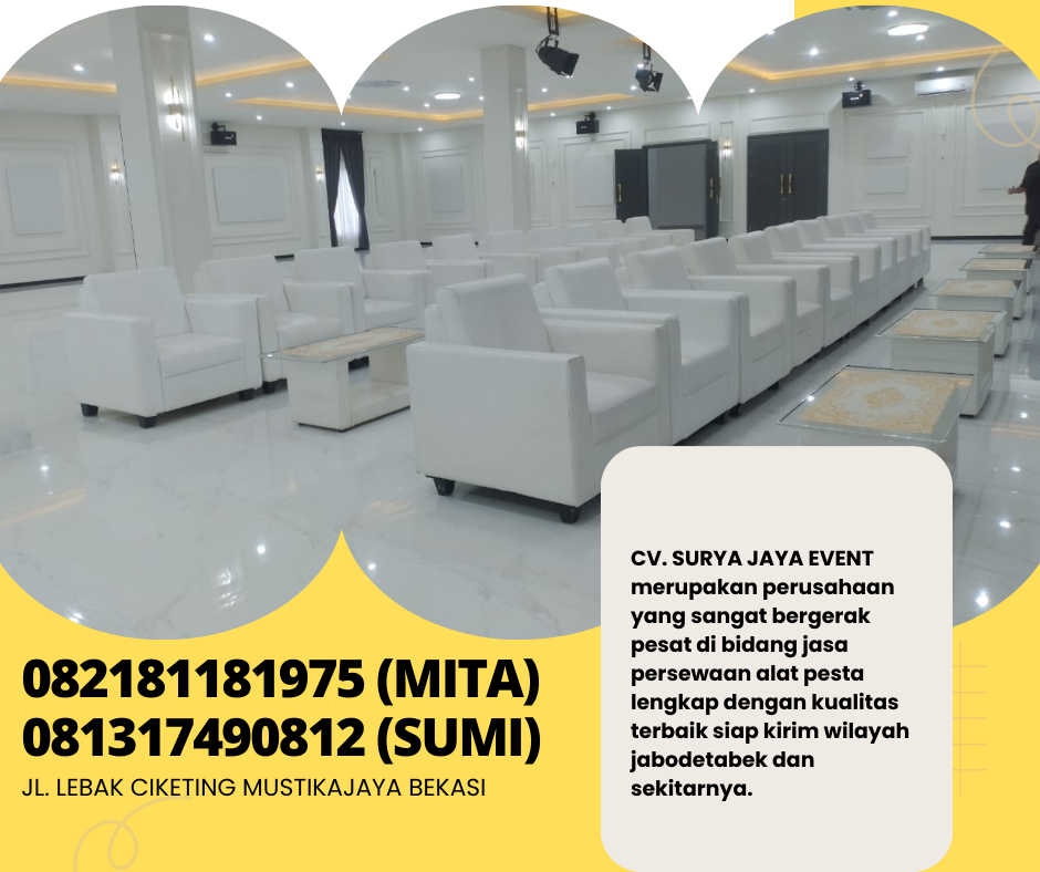 Rental Sofa Kotak Putih Minimalis Jakarta