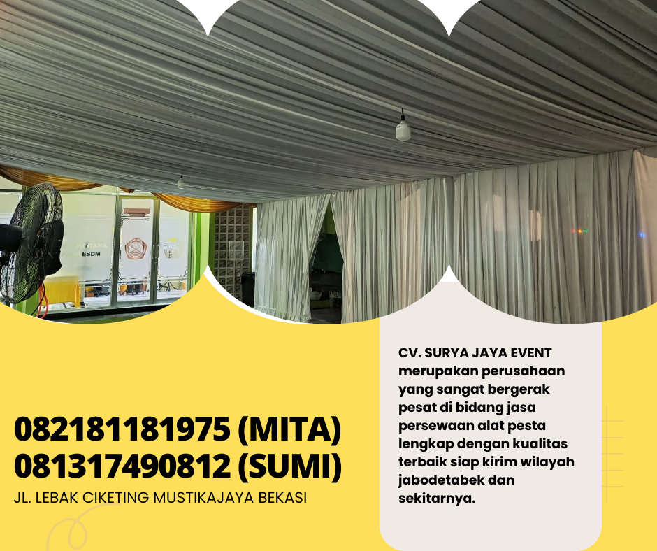 Rental Tenda Serut Kain Rempel Putih Kuningan Jakarta