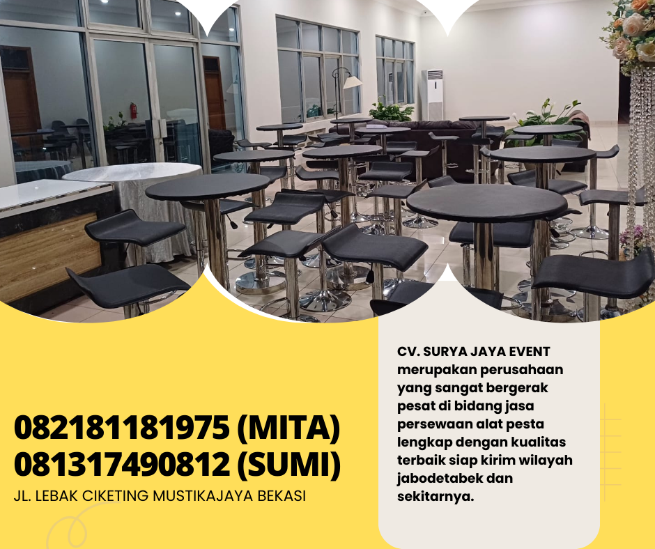 DISEWAKAN BARSTOOL HITAM MINIMALIS DI JAKARTA