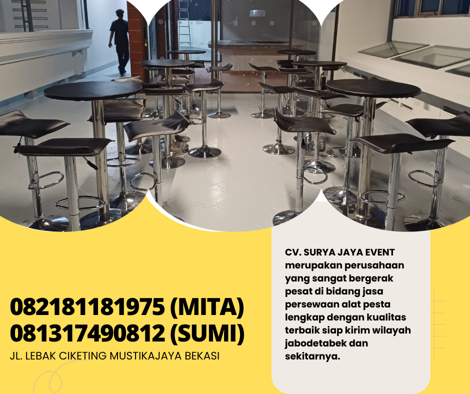 DISEWAKAN BARSTOOL HITAM MINIMALIS DI JAKARTA
