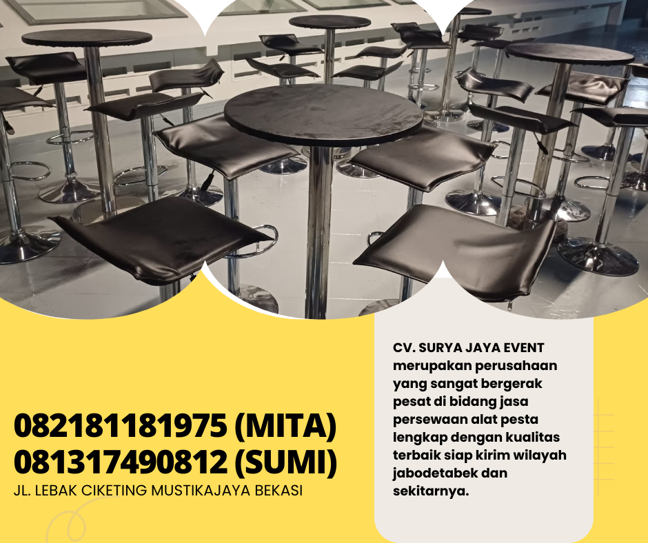 DISEWAKAN BARSTOOL HITAM MINIMALIS DI JAKARTA