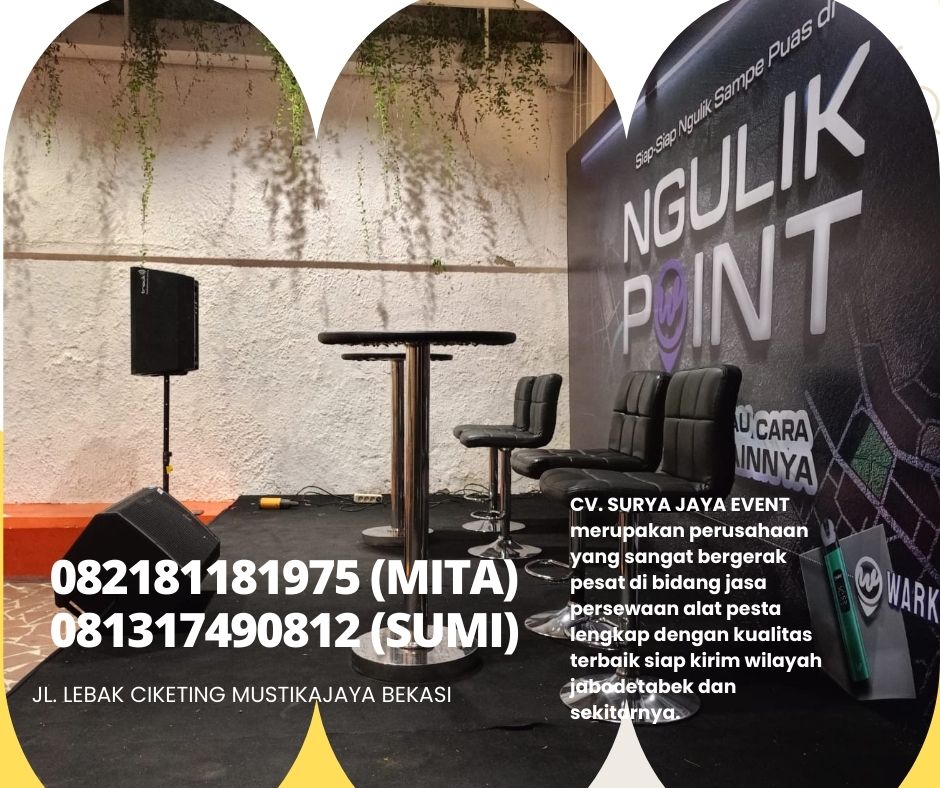 RENTAL MEJA DAN KURSI BAR HITAM AREA JAKARTA