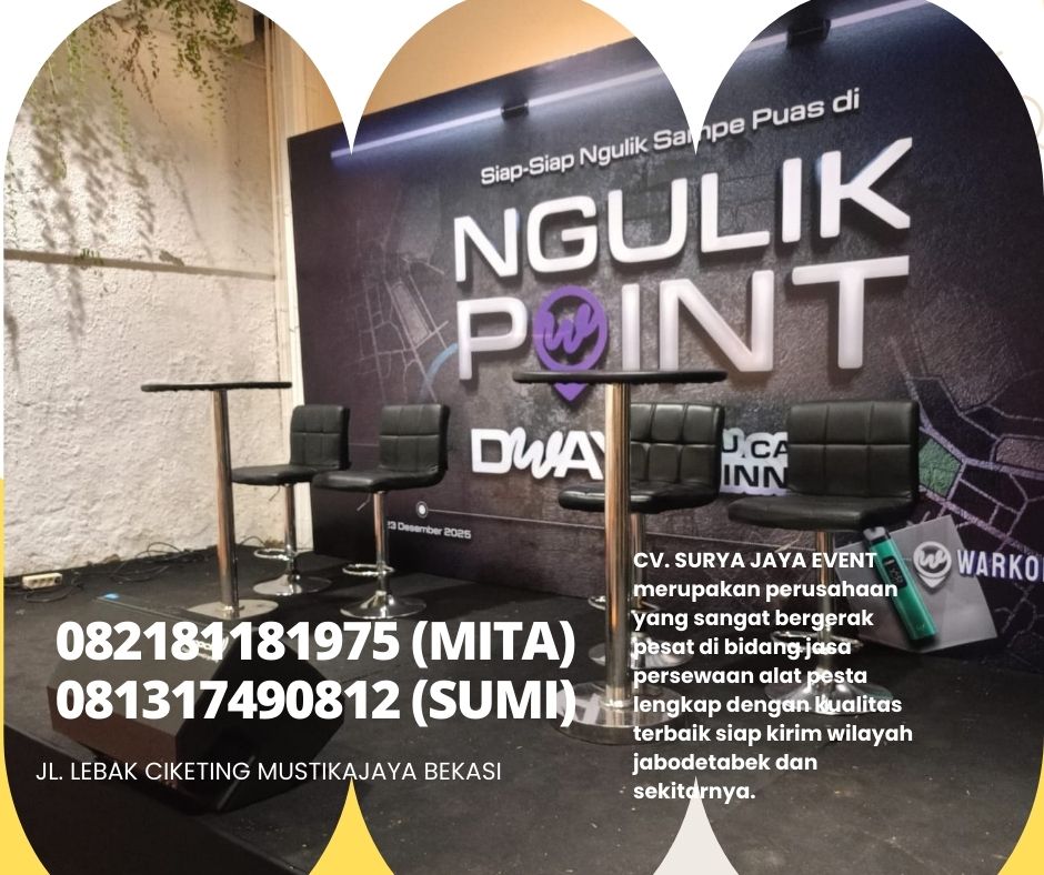 RENTAL MEJA DAN KURSI BAR HITAM AREA JAKARTA