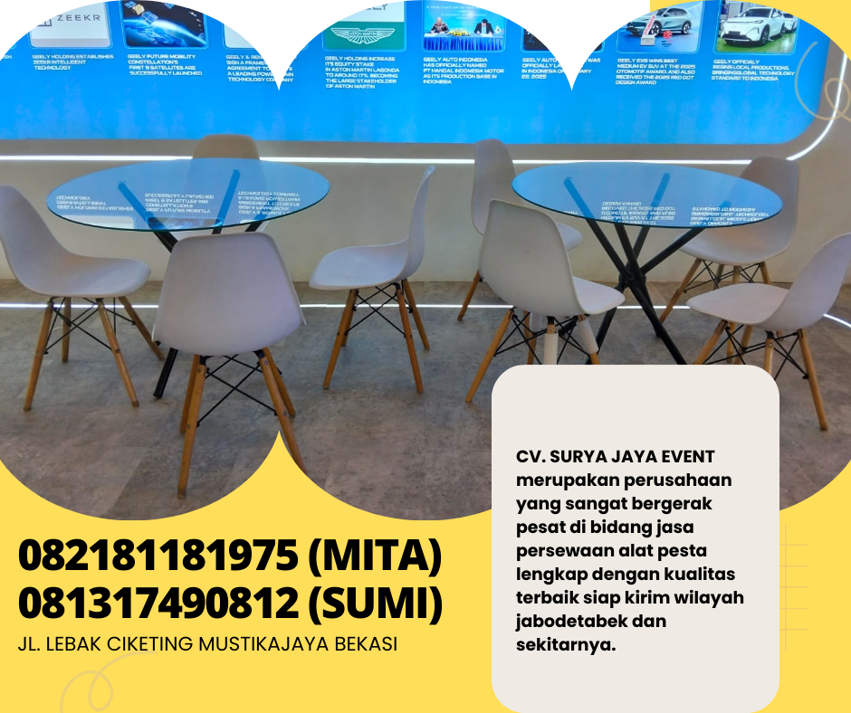 Sewa Meja Kaca Bundar Type Dealing Dan meja Kaca VIP Kotak Jakarta
